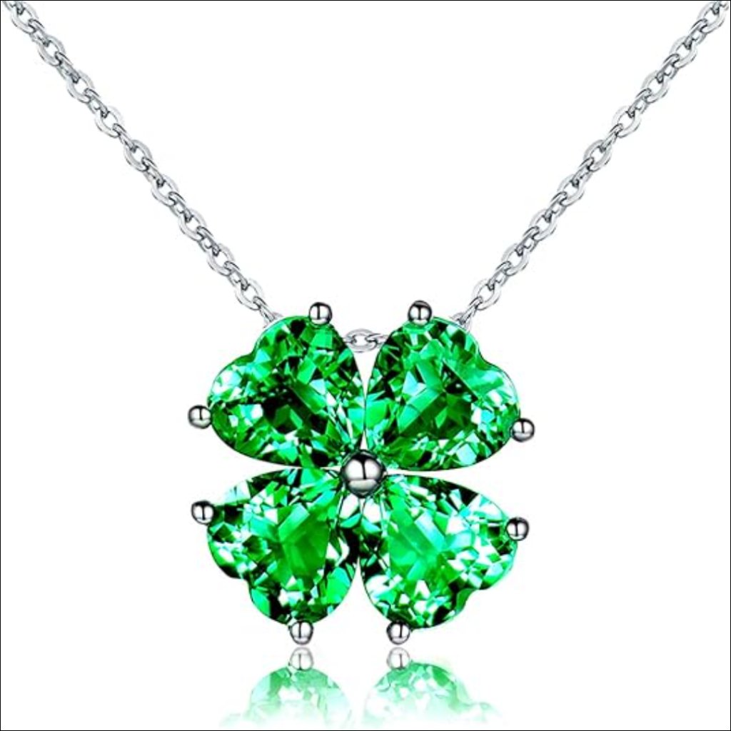 925 Sterling Silver Handmade Pendant Necklace Four Leaf Clover Lucky Jewelry